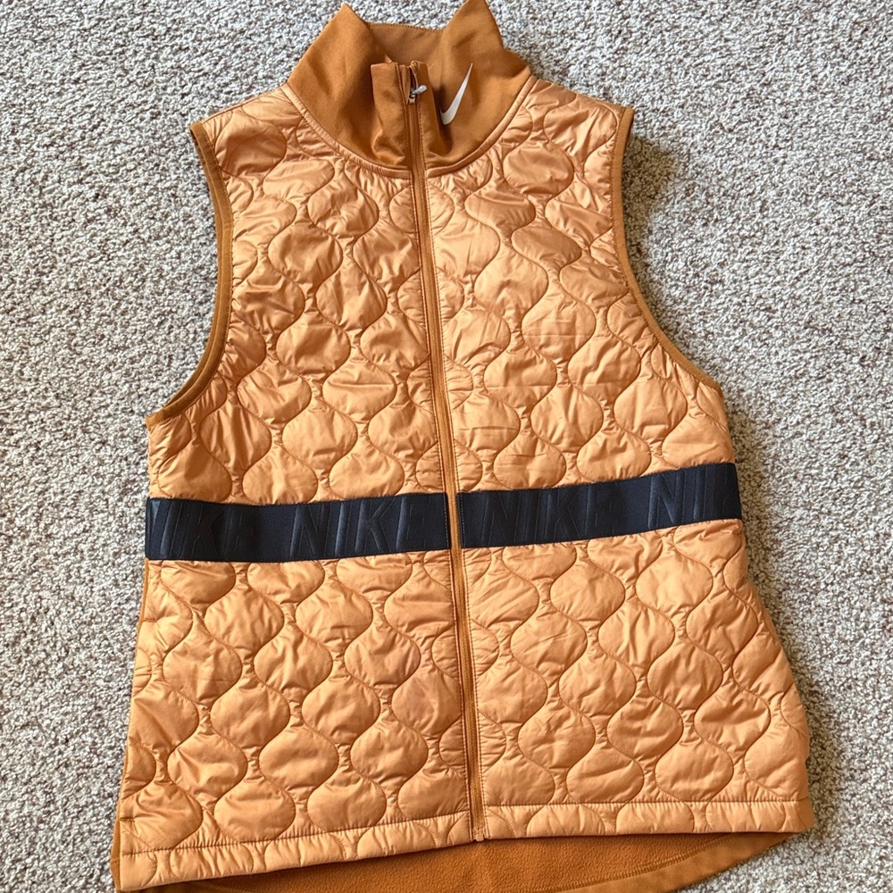 Gold Quilted Vest with Black Stripe